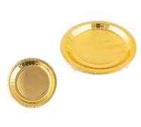 LP Divertissements Lot de 3 - Lot de 8 Assiettes en Carton Or 23cm