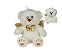 LP Divertissements Lot de 3 - Peluche Ours Assis Angelo avec Noeud et Ailes d'ange Mix 20cm