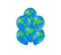 LP Divertissements Lot de 6 Ballons de fête Motif Globe terrestre Bleu Vert 30cm
