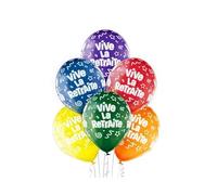 LP Divertissements Lot de 6 Ballons de fête Motif vive la Retraite Mix 30cm