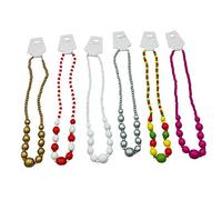 LP Divertissements Lot de 6 - Collier avec grosses perles en bois mix 32cm