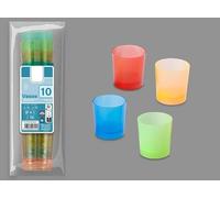 LP Divertissements Lot de 6 - Lot de 10 gobelets Shooter réutilisables 4 Couleurs 4cl