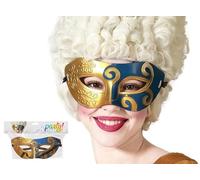 LP Divertissements Lot de 6 - Masque Loup vénitien Or Bleu Adulte