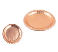 LP Divertissements Lot de 8 Assiettes en Carton Or Rose 23cm