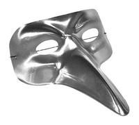 LP Divertissements Masque vénitien métallisé Long Nez Argent