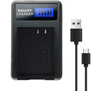 LP-E10 Chargeur, Chargeur avec LCD Afficher, Port de Chargement USB, Compatible avec Canon EOS Rebel T3 T5 T6 T7 EOS Kiss X50 X70 X80 EOS 1100D 1200D 1300D 1500D 2000D 3000D 4000D (Non compati