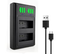 LP-E10 Chargeur de batterie LC-E10 LC-E10C Double fente USB 10 W Vitesse de charge avec écran LCD Compatible avec Canon EOS Rebel T7 T6 T5 T3 T100 4000D 3000D 2000D 1500D 1300D 1200D 1100D