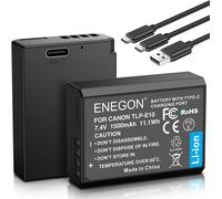 LP-E10 Lot de 2 Batteries de Rechange USB-C à Charge directe 1500 mAh pour Canon LP-E10,Compatible avec Canon EOS 1100D 1200D 1300D 1500D 2000D 3000D 4000D Kiss X50 X70 EOS Rebel T3 T5 T6 T7