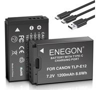 LP-E12 Batterie de Rechange avec Charge Directe USB-C 1200mAh (Lot de 2) et câble de Charge USB-C 2 en 1 pour Canon Rebel SL1,PowerShot SX70 HS,EOS M,EOS M10,EOS M50,EOS M100,EOS M200