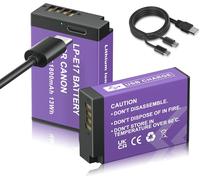 LP-E17 Replacement Battery with USB Type C Charging Port 1800mAh Compatible with Canon XC10 XC15 EOS-R RA R6 R5 R7 EOS 60D 70D 80D 90D 5D Mark I Mark II Mark III IV 6D 7D
