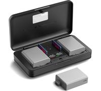 LP-E5 (1 500 mA) Ensemble de chargeur de batterie multifonction pour appareil photo (y compris deux batteries) compatible avec Canon EOS M/M2/10/50/50 Mark II/M100/200,100D,Rebel SL1,PowerShot SX70
