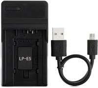 LP-E5 USB Chargeur pour Canon EOS 1000D, EOS 450D, EOS 500D, EOS Kiss F, EOS Kiss X2, X3, EOS Rebel T1i, XS, Xsi Caméra et Plus