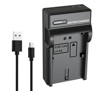 LP-E6 Chargeur de batterie USB C de rechange pour LC-E6/LC-E6E compatible | Avec câble USB A vers USB C, affichage LED pour LP-E6N EOS R R5 R6 5D Mark II III IV 5DS 5DS R 6D 7D 60D 70D 80D 90D XC10