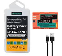 LP-E6 LP-E6N LP-E6NH Batterie USB avec port de charge de type C pour Canon EOS R,R7,R6,R5,70D,5D Mark 2/III/IV,5DS,5DS R,6D,6D Mark 2,7D,7D Mark 2,C700.