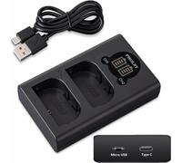 LP-E6N Chargeur Batterie USB Rapide Double LCD Léger Compact pour Batterie Canon LP-E6 LP-E6N LP-E6NH Compatible avec Canon EOS R5 R6 R7 R 5D-Mark-IV/III/II 5DS 5DS-R 6D-Mark-II 7D-Mark-II 90D 80D
