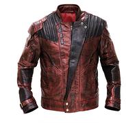 LP-FACON Gardiens de Galaxy 2 Star Lord (Chris Pratt) Veste en cuir marron vieilli