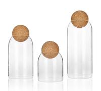 LP Fusion Glass Food Storage Set - Conteneurs de cuisine Airtight, pots à épices et boîtes de préparation de repas avec couvercles en bambou pour le rangement de la cuisine organisé