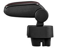 LP Trade Accoudoir Central pour 207 | Accessoire Console de Rangement et Repose-bras avec Compartiment Organiseur | Pièce Détachée d'Intérieur de Voiture | Simili Cuir Noir - Couture Rouge