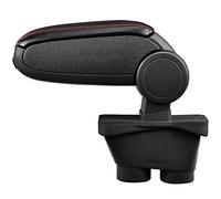 LP Trade Accoudoir Central pour 208 I | Accessoire Console de Rangement et Repose-bras avec Compartiment Organiseur | Pièce Détachée d'Intérieur de Voiture | Simili Cuir Noir - Couture Rouge