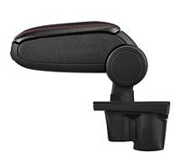 LP Trade Accoudoir Central pour Adam | Accessoire Console de Rangement et Repose-bras avec Compartiment Organiseur | Pièce Détachée d'Intérieur de Voiture | Simili Cuir Noir - Couture Rouge