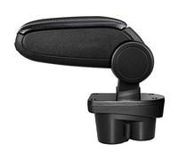 LP Trade Accoudoir Central pour Corsa E | Accessoire Console de Rangement et Repose-bras avec Compartiment Organiseur | Pièce Détachée d'Intérieur de Voiture | Simili Cuir Noir - Couture Blanche