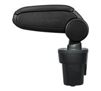 LP Trade Accoudoir Central pour Karl | Accessoire Console de Rangement et Repose-bras avec Compartiment Organiseur | Pièce Détachée d'Intérieur de Voiture | Simili Cuir Noir - Couture Noire