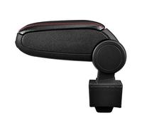 LP Trade Accoudoir Central pour Leon 1 1M | Accessoire Console de Rangement et Repose-bras avec Compartiment Organiseur | Pièce Détachée d'Intérieur de Voiture | Simili Cuir Noir - Couture Rouge