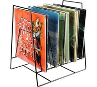 LP vinyl design rack de stockage record rack retro pour 60 à 70 vinyles LPs de 12 pouces noir
