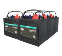 LP145LP Lot de 6 batteries à cycle profond 6 V 262 Ah pour systèmes 36 V, batterie de traction pour véhicules électriques, chariots élévateurs, postes de travail et installations solaires
