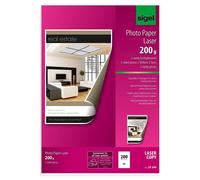 [LP344] sigel Pqt de 200 Papier Laser Photo A4, 200 g Glacé recto-verso