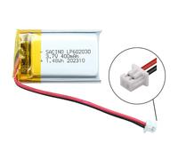 EFASO Batterie lithium polymère 3,7 V 400 mAh 602030 rechargeable avec connecteur JST PH-1.25 2P pour VXI Blue Parrott B350-XT B450-XT B550-XT B350XT B450XT B450XT B550XT