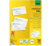 [LP790] sigel Pack 100 Cartes de visite 3C, 85 x 55 mm 190 g Extra blanc