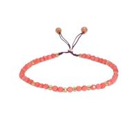 LPACXBYD Bracelet Tresse Corde Bracelet fin multi-facettes tissé à la main, chaîne rouge, bracelets for femme réglables(Pink Corallite)