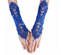 LPACXBYD Gants à Paillettes Lace Embroidery Women’s Gloves Rhinestone Decor Hollow Out Wedding Elegant Sequin Fingerless Mittens