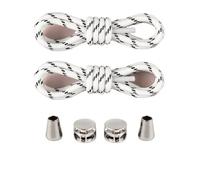 LPACXBYD Lacets De Chaussures 1 paire de lacets élastiques sans cravate, bandes caoutchouc for baskets, extensibles, paresseux, lacet rond en rapide(White black dots)