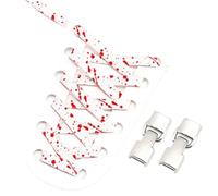 LPACXBYD Lacets De Chaussures Lacets de chaussures sans cravate for baskets, lacets élastiques plats for les amateurs sport, paresseux(White red)