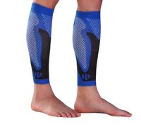 LPACXBYD Manchon Compression Mollet 1 paire de manchons Compression des jambes, soutien mollets, chaussettes confortables sans pieds for le Fitness, la course à pied, les attelles tibia(Blue,XL)