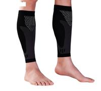 LPACXBYD Manchon Compression Mollet 1 paire de manchons Compression des jambes, soutien mollets, chaussettes confortables sans pieds for le Fitness, la course à pied, les attelles tibia(Black,XL)