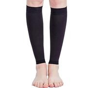 LPACXBYD Manchon Compression Mollet Manchons de soutien for mollets, 1 paire, chaussettes Compression sans pieds for attelles, course à pied, cyclisme(Black,XXL)