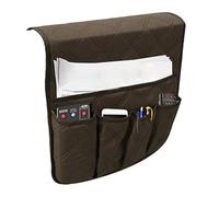 LPACXBYD Organisateur De Lit Poche for accoudoir de canapé, Poche Chevet, latérale for Table, Journal, télécommande, Sac Rangement Divers(Brown)
