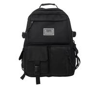 LPACXBYD Sac à dos grande capacité léger et simple for voyage, sac à dos en toile, sac d'école for étudiant, sac à dos à fermeture éclair for étudiant pour Voyage College Travail(Black)