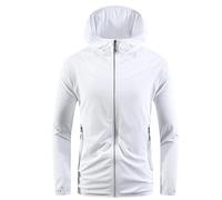LPACXBYD Veste Anti UV Veste Coupe-Vent de Protection Solaire Plage for Hommes, Combinaison UV d'été for, Respirante et légère(White,5XL (85-95KG))