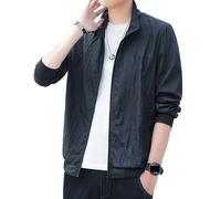 LPACXBYD Veste Anti UV Veste de Protection Solaire for Hommes, Coupe-Vent léger for Voyage en Plein air, UV, Combinaison Soie glacée, Nouvelle Collection été(Black,XL)