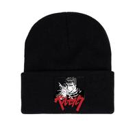 LPAEBGW Berse-rk Bonnet Homme, Bonnet à Revers Doux avec Imprimé, Bonnets Chapeaux pour Randonnée en Plein, Tricot(Black6)