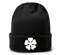 LPAEBGW Black Clov-er Bonnet Homme Hiver, Bonnet Bouffant Respirante avec Imprimé, Bonnet au Ski ou en Ville Taille Uni.que, Tricot(Black1)