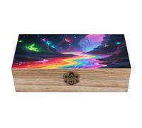 LPAGBCNU Boîte à bijoux en bois fluorescente faite à la main pour ranger bijoux, pièces de monnaie, cartes tartot, petits trésors