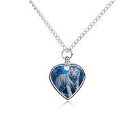 LPAGBCNU Collier pour cendres d'animaux domestiques avec kit de remplissage - Chaîne torsadée de 70 cm - Collier funéraire - Bijou souvenir pour cendres humaines - Chiens et chats - Cadeau de