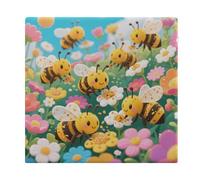 LPAGBCNU Coussins de chaise d'extérieur carrés - Motif abeilles qui recueillent le miel - Convient pour meubles de terrasse, chaise de bureau, sol, cour - 38 x 35 x 3 cm