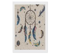 LPAGBCNU Kit de peinture diamant 5D attrape-rêves et lune pour adultes et débutants, grand diamant rond, peinture à faire soi-même, peinture murale, décoration murale