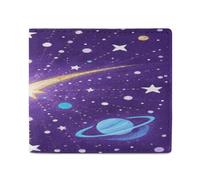 LPAGBCNU Portefeuille fin pour homme et femme avec porte-cartes Cosmic Stardust Portefeuille à deux volets avec fenêtre pour carte d'identité